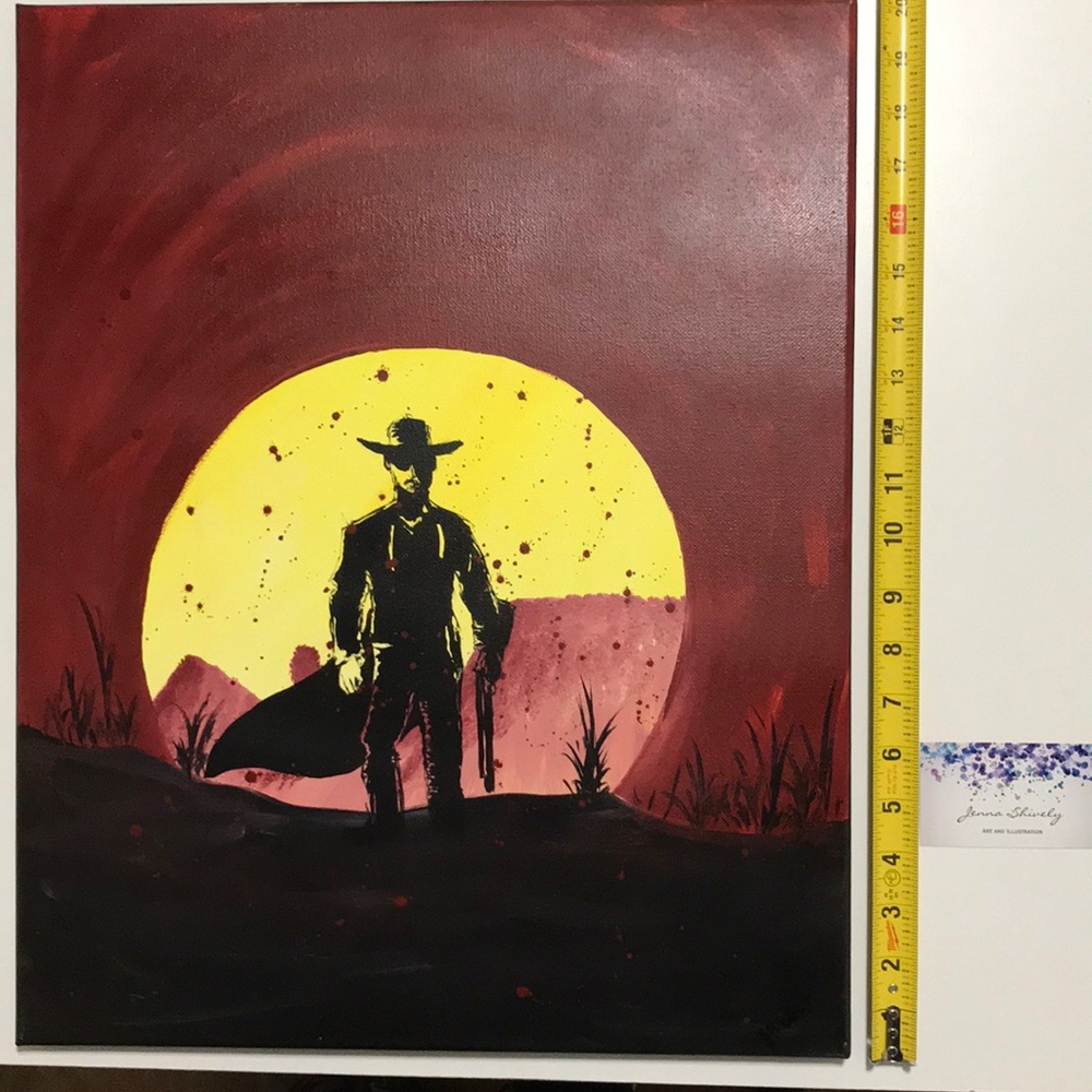 Red Dead Redemption acrylic painting
